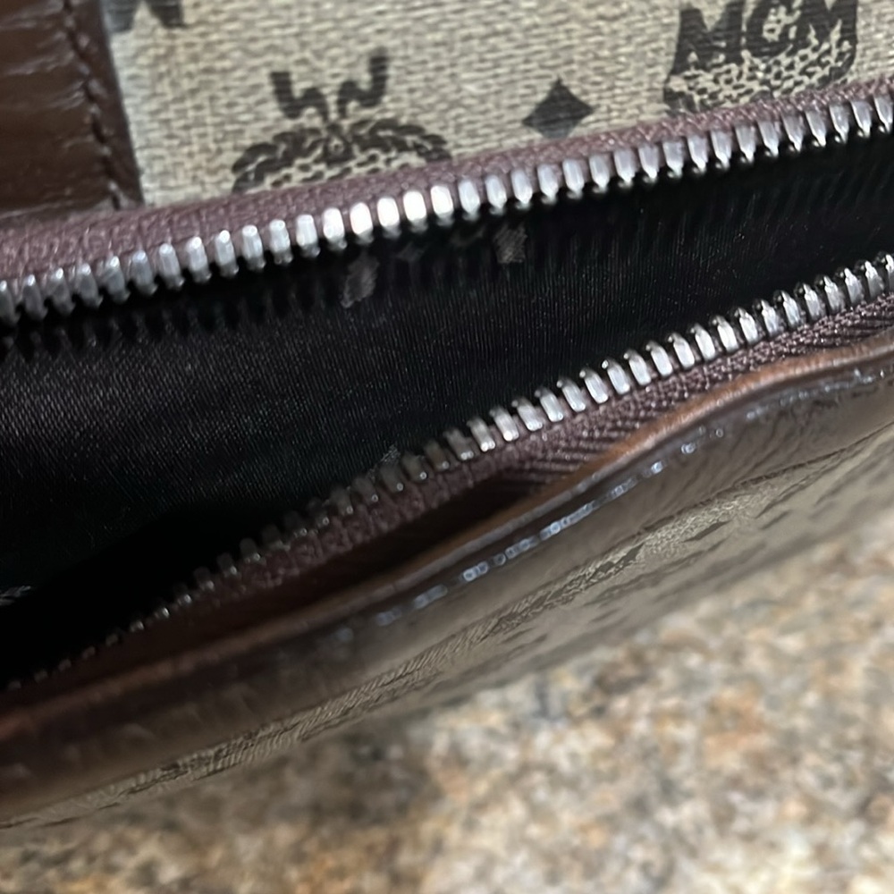 MCM Beige Monogram Visetos Canvas Leather Marble Briefcase Bag - Picture 8 of 15